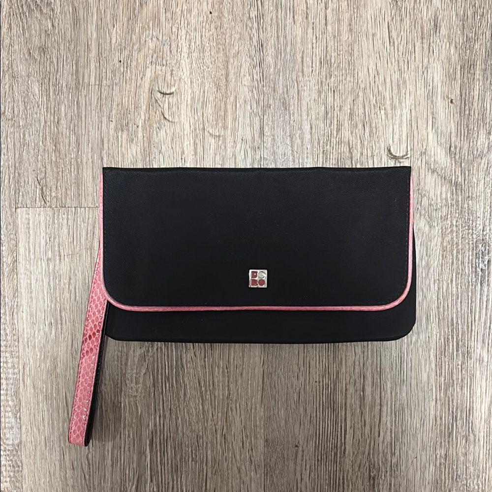 Kate Spade New York Black and Pink with Polka Dot Inside Nylon Wrislet
